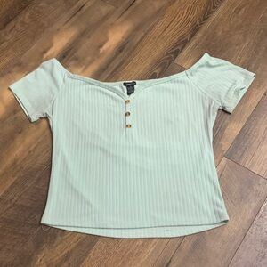 Mint green off the shoulder top